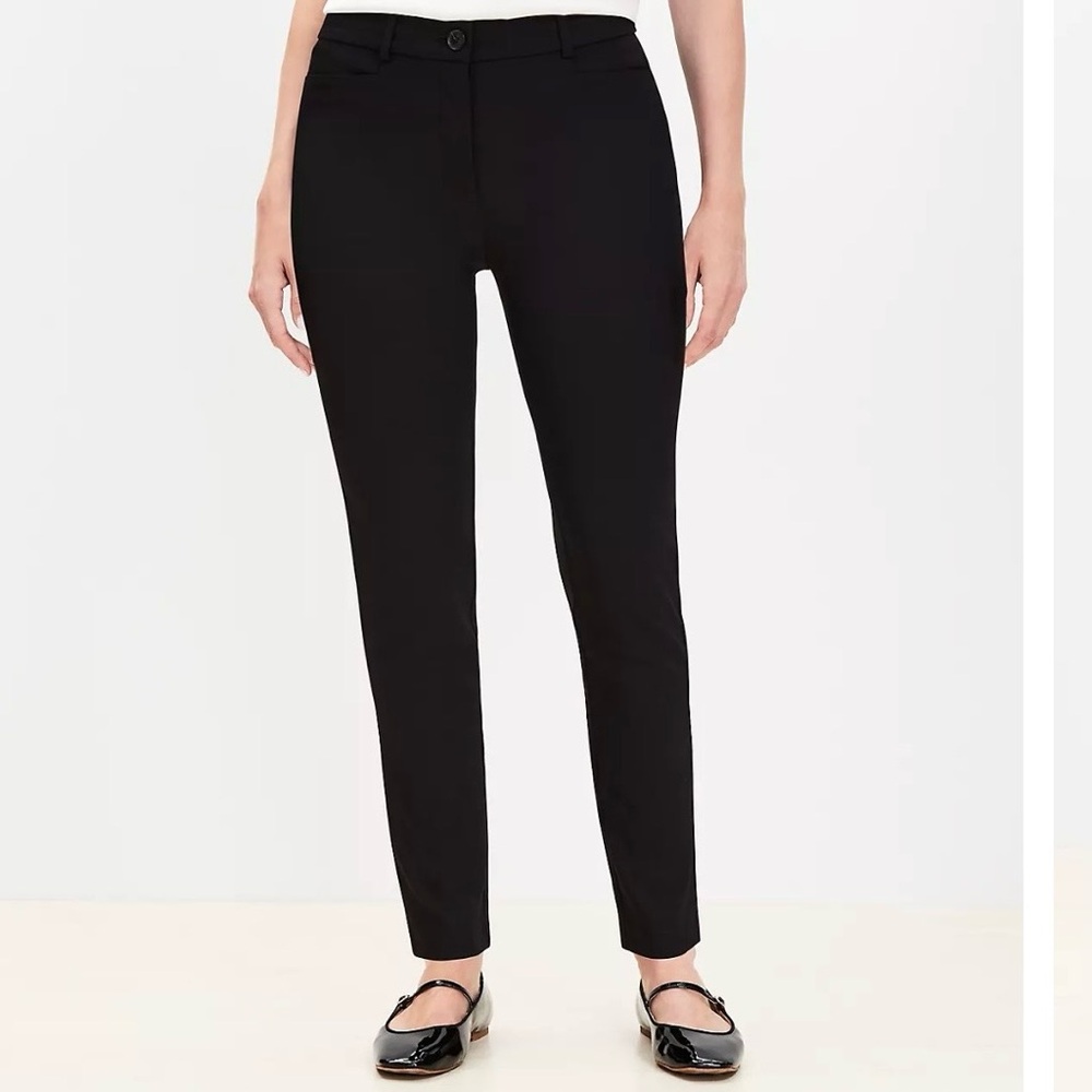 LOFT Size 12 TALL - Black Curvy Sutton Skinny Pants Trousers